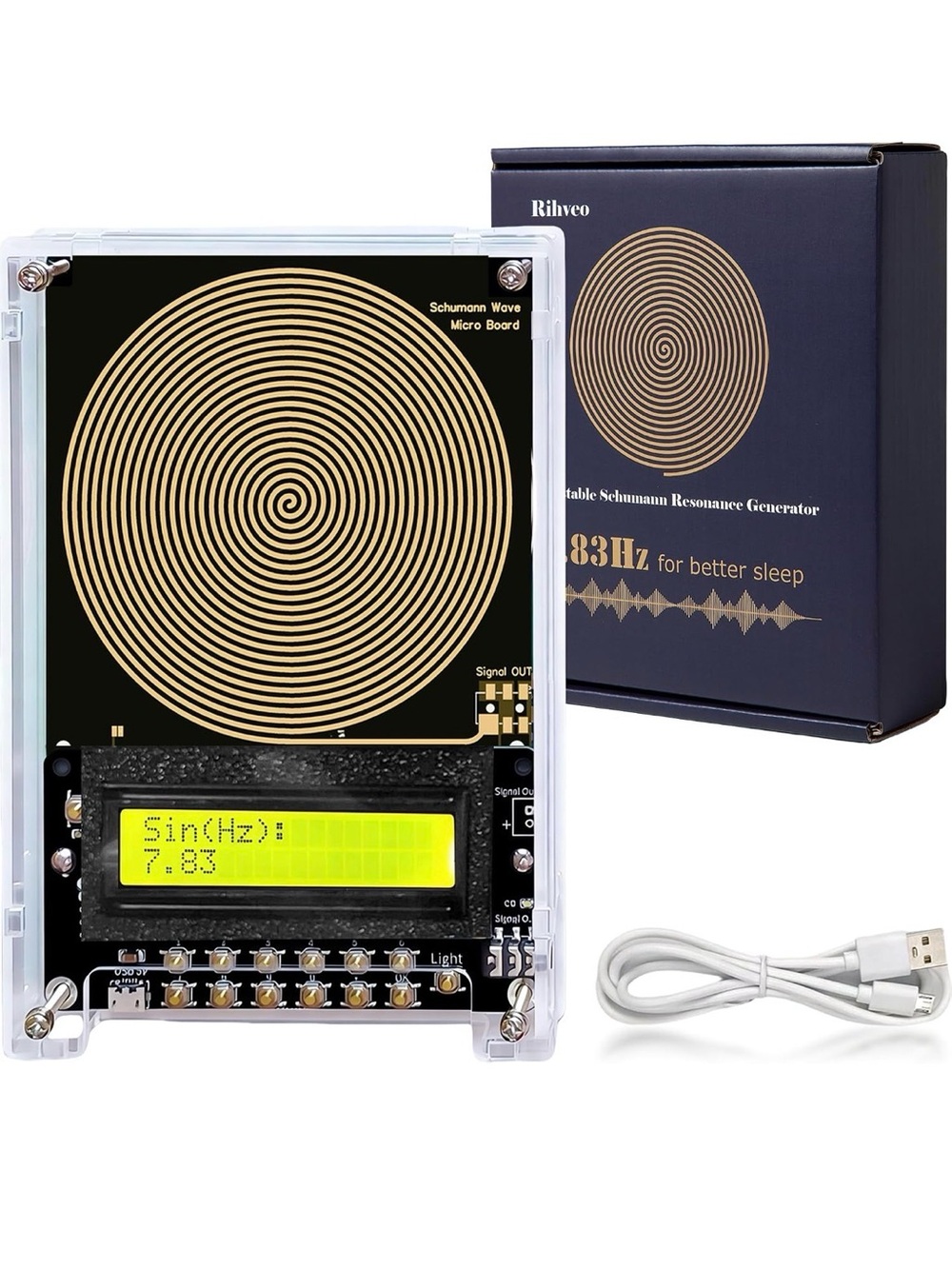Rihveo Black Portable Schumann Resonance Generator - 7.83Hz